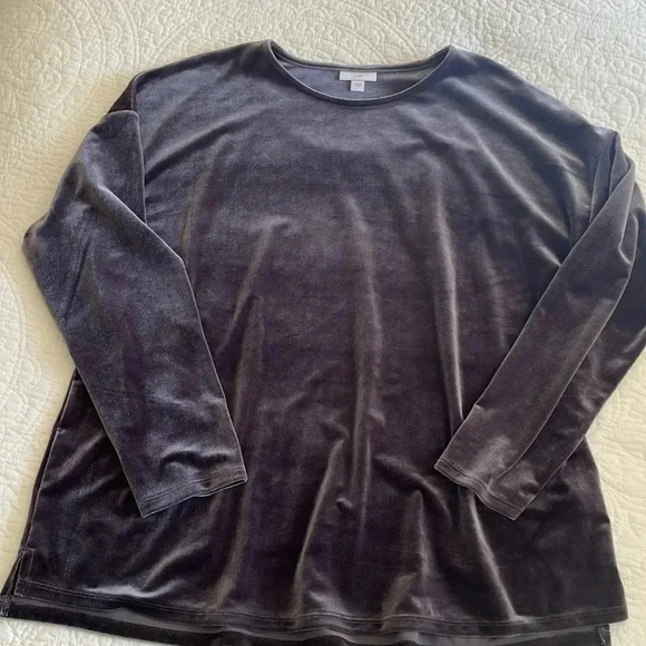 J.Jill Velvety Top Pullover Shirt Women’s Large Brown Silvery Holiday Party - Picture 6 of 16